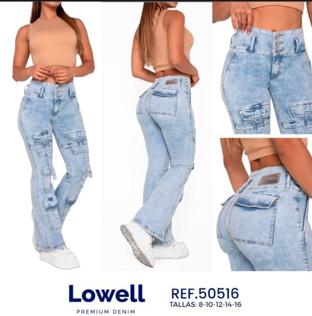 💙 Jean Lowell Ref. 50516 – Cargo Vintage Azul Claro