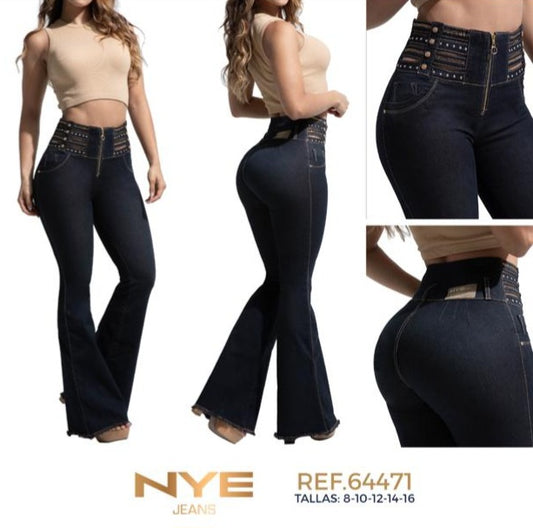 🖤 Jean NYE Ref. 64471 – Campana Elegante con Cintura Decorada